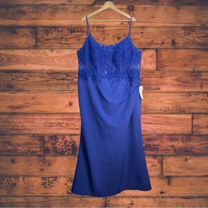Galina Signature Royal Blue Sequined Formal Dress Size 24W- New